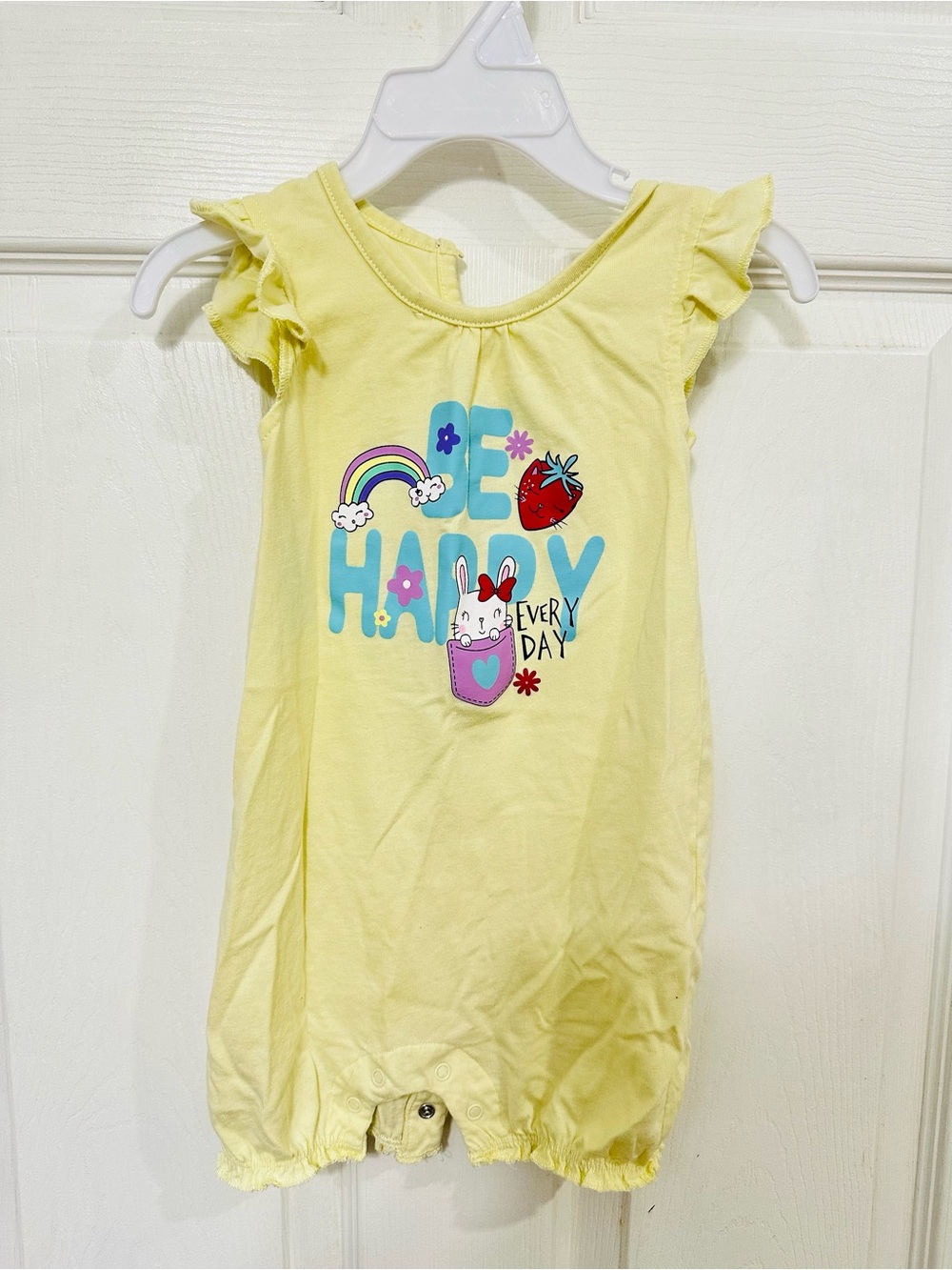 Yellow Baby One-Piece Romper - Be Happy Everyday